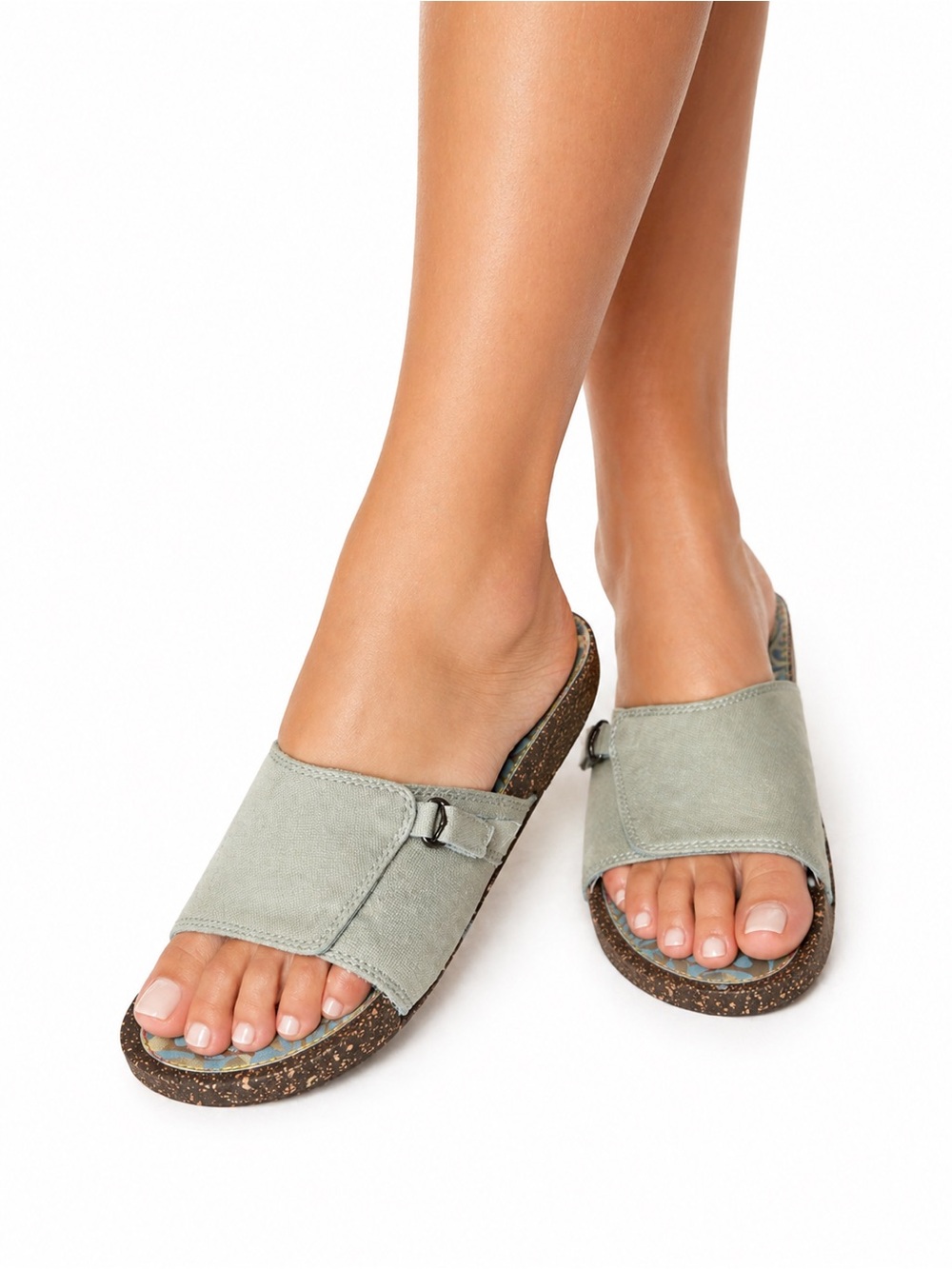 Teva Women's Ventura Slide Sandals In Blue Size 9 Faux Cork Soles